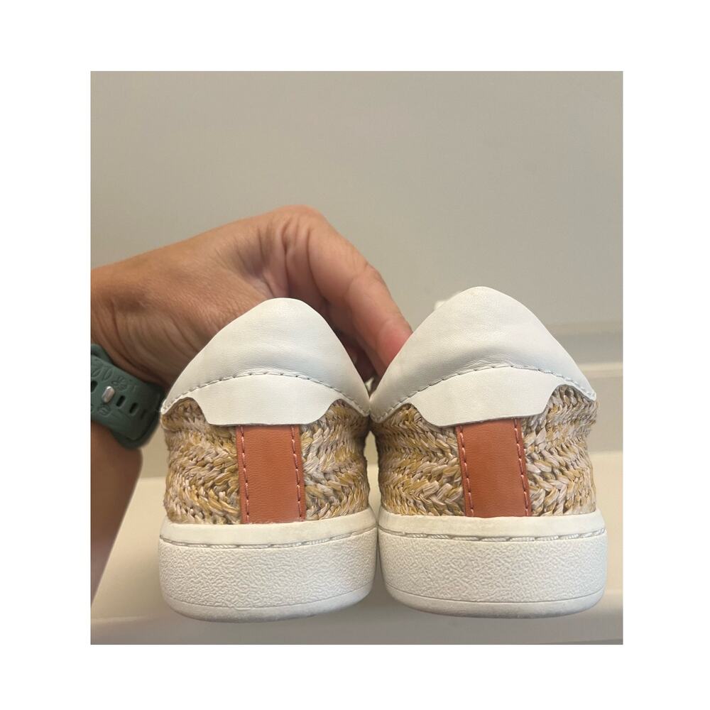 Dolce Vita Women's White Woven Raffia Slip-On Sneakers Casual Summer Flats 7.5M - Picture 2 of 7